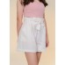 Belt Tie Frill Trim Knot Waist Shorts